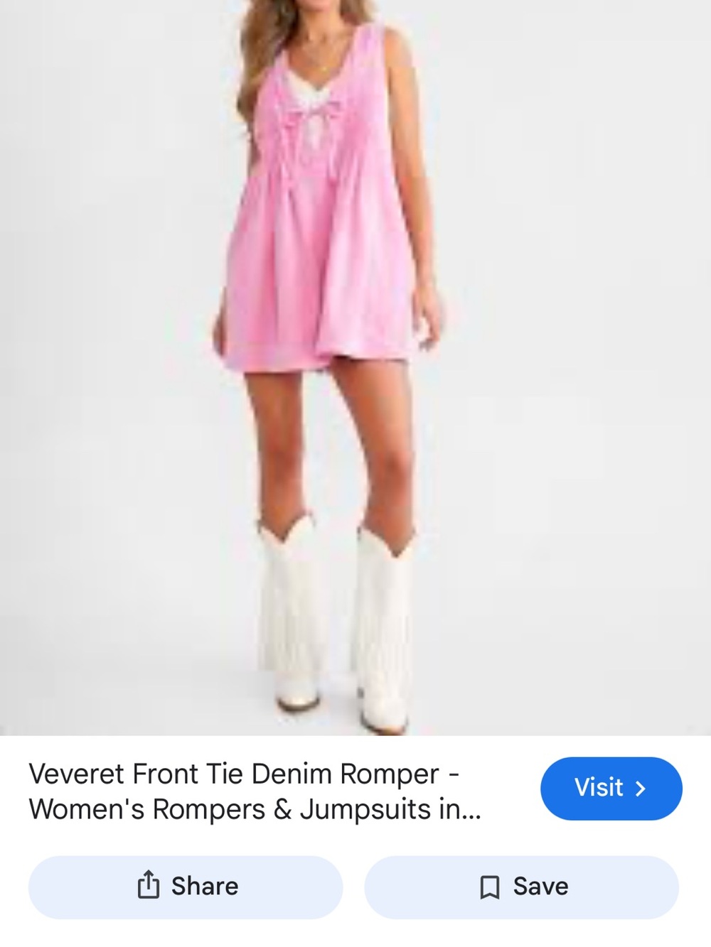 Veveret Pink Front-Tie Romper